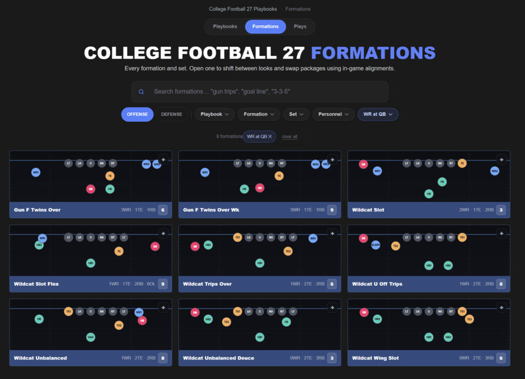 CFB 27 Formations Database