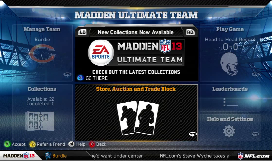 Madden 13 Ultimate Team Info